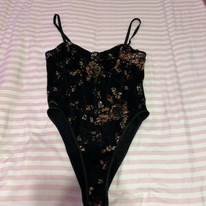 Floral Black and Brown Women’s One Piece
